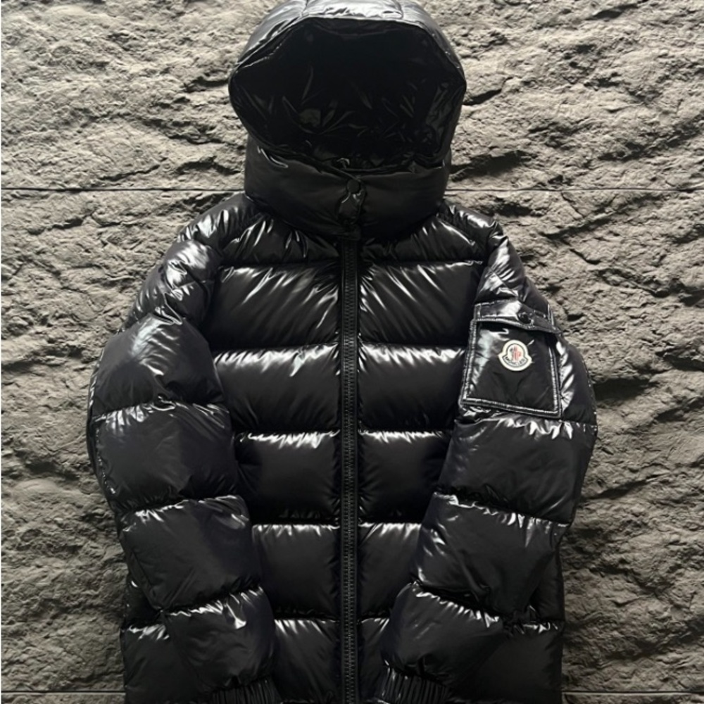 Moncler Shiny Black Hooded Jacket
